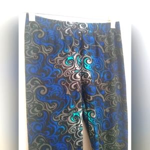 Blue swirl print leggings | Women's small/medium | Design USA | New